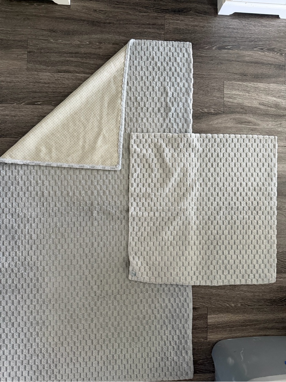 Gray Waffle Weave Sofa CoverS- 2 Piece